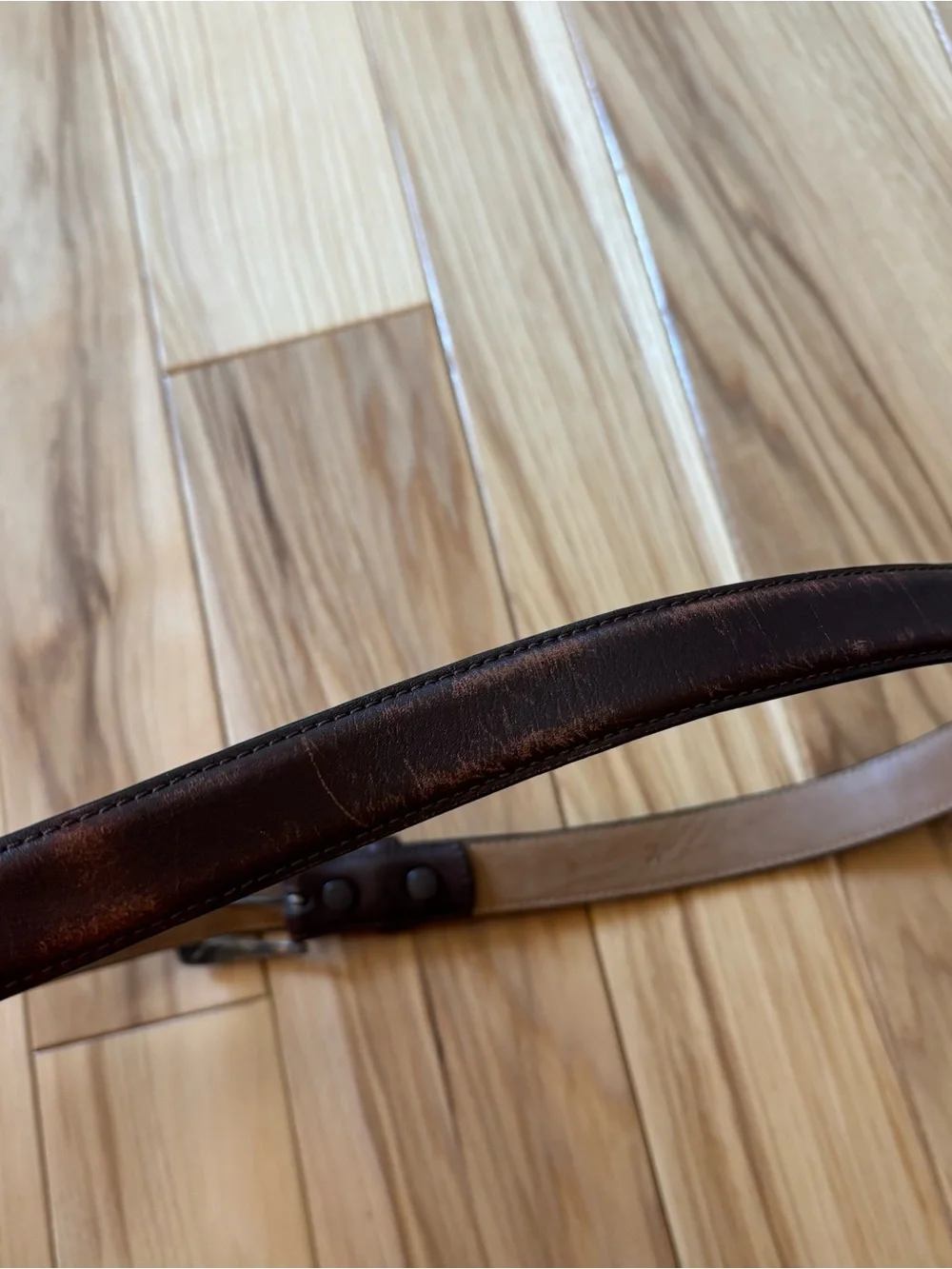 Vintage Tiffany & Co Leather Genuine Calfskin 925 Silver Hardware Belt Size 34